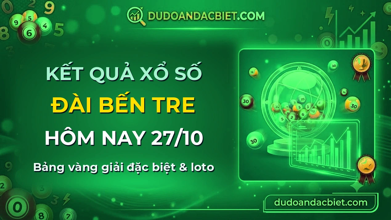 KQXS Bến Tre Thứ 3 27/10 — Kết quả xổ số Bến Tre hôm nay