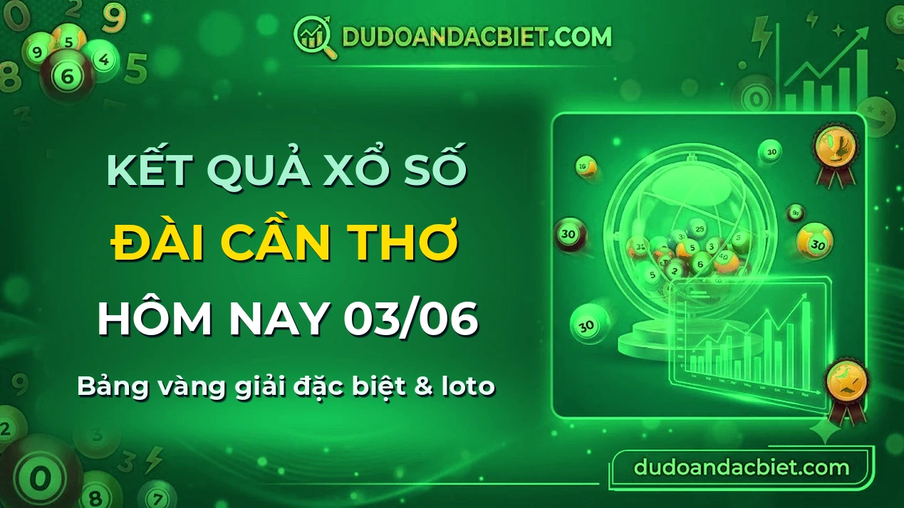 KQXS Cần Thơ Thứ 4 03/06 — Kết quả xổ số Cần Thơ hôm nay
