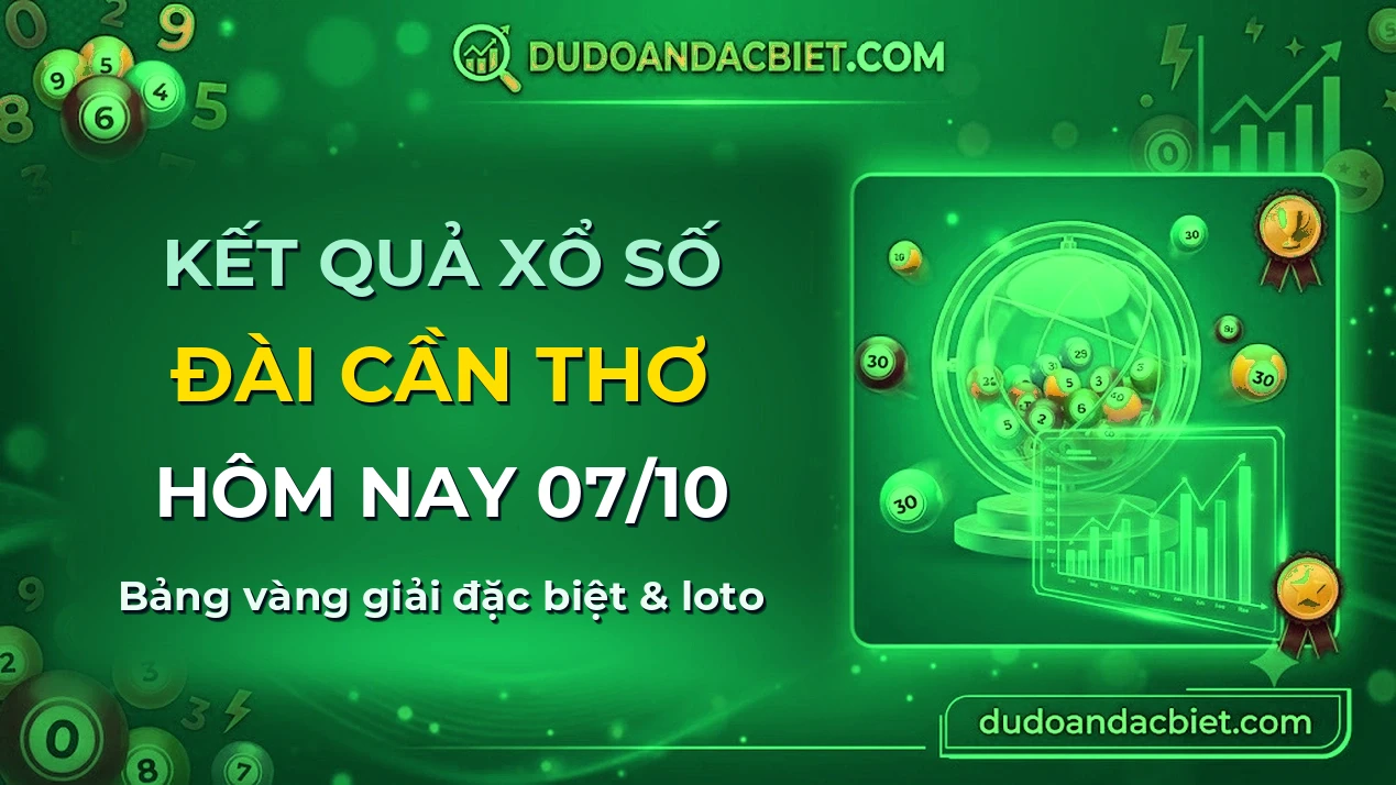 KQXS Cần Thơ Thứ 4 07/10 — Kết quả xổ số Cần Thơ hôm nay