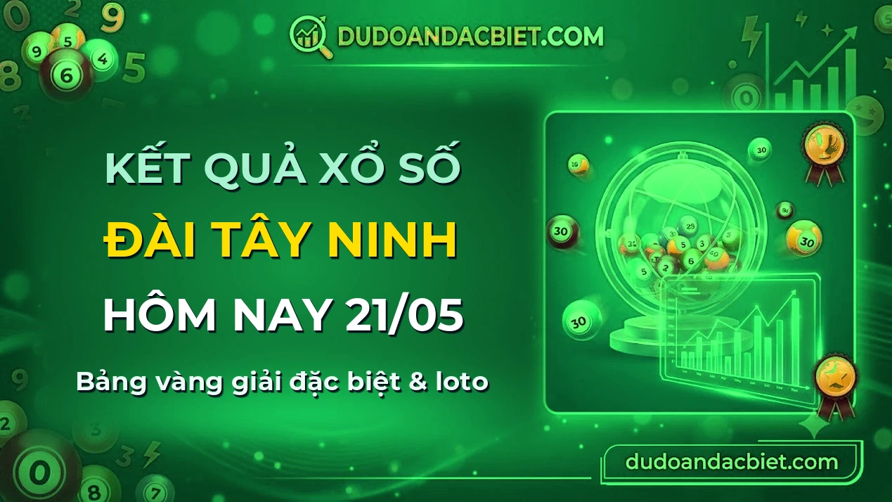 KQXS Tây Ninh Thứ 5 21/05 — Kết quả xổ số Tây Ninh hôm nay