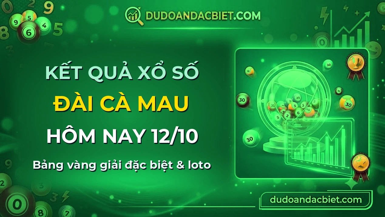 KQXS Cà Mau Thứ 2 12/10 — Kết quả xổ số Cà Mau hôm nay